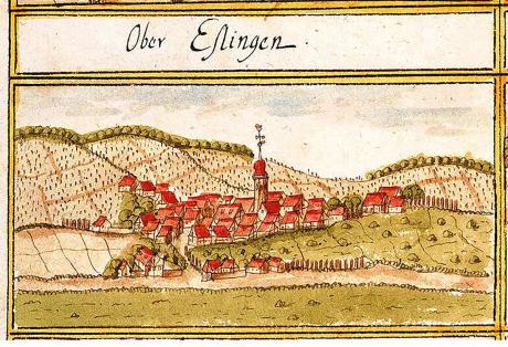 Ansicht von Oberesslingen - Andreas Kieser 1685