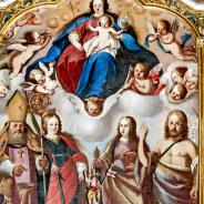 Altarbild mit der Muttergottes und Hll. Martin, Johannes der Täufer, Katharina und Maria Magdalena