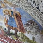 3.44 Hl. Placidus (enthauptet) - im Hintergrund Schloß Caschliun (Disentis)